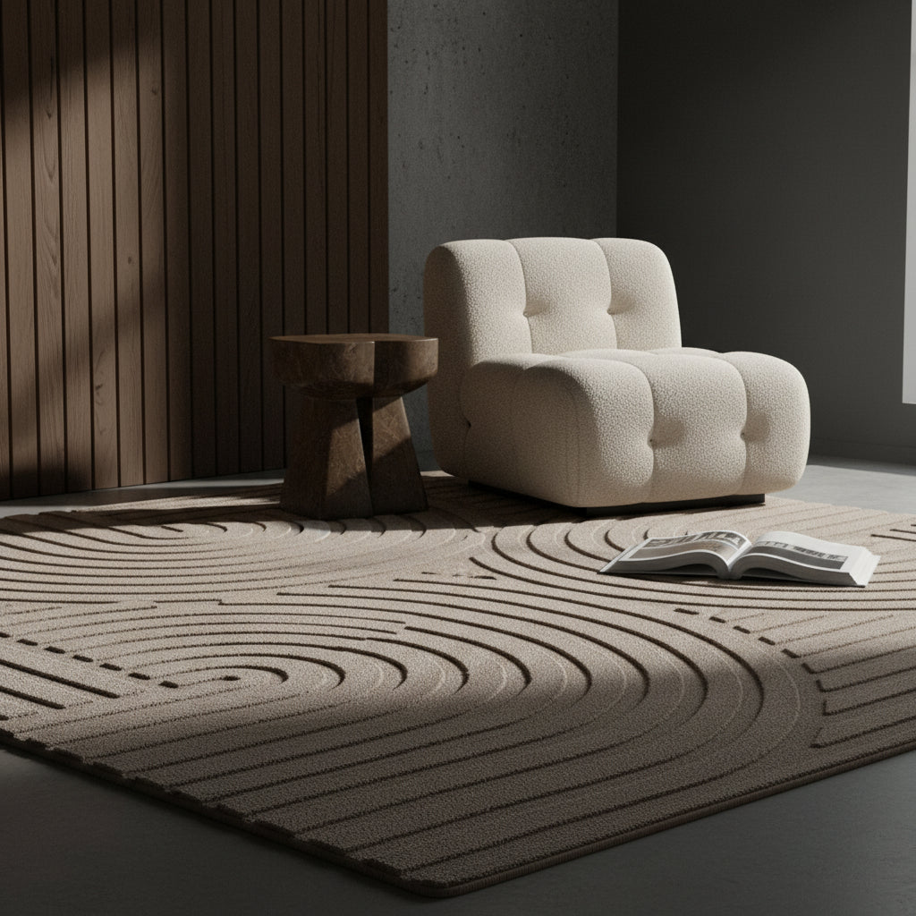 Kurzflor-Teppich Bogenmuster Symmetrisch – Waschbarer Art-Déco-Stil – Ansicht 9