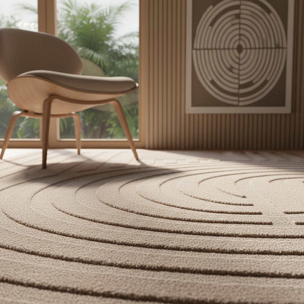 Kurzflor-Teppich Bogenmuster Symmetrisch – Waschbarer Art-Déco-Stil – Ansicht 4