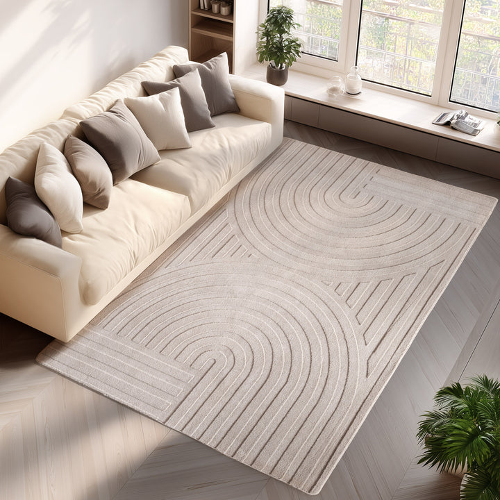 Teppich Kurzflor Boho Muster Microfaser Baumwolle Wohnzimmer_Rechteckig_