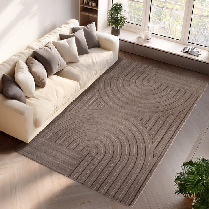 Teppich Kurzflor Boho Muster Microfaser Baumwolle Wohnzimmer_Rechteckig_