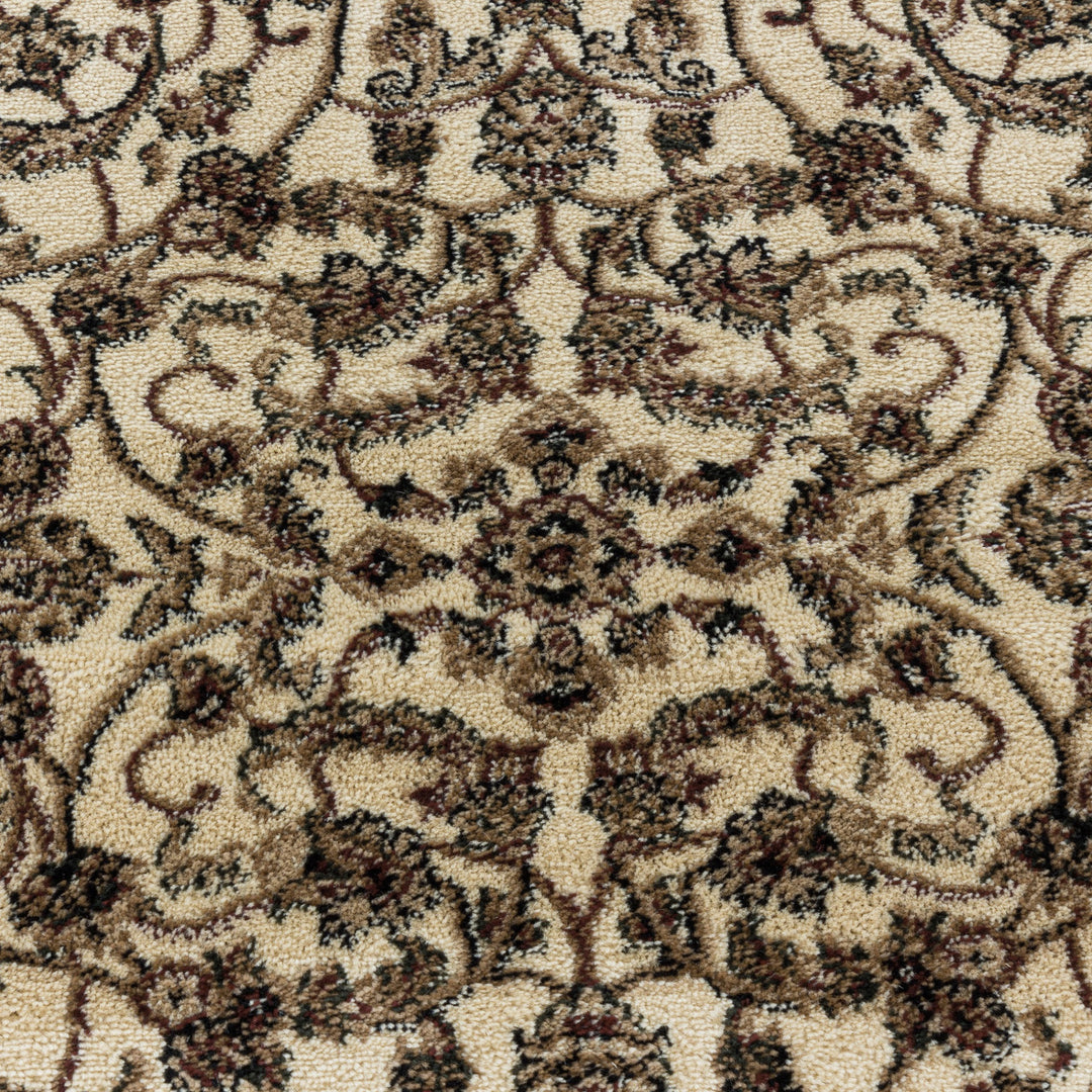 Teppich Kurzflor Boho Ornament Polypropylen Gewebt Creme Läufer 80x150_Läufer_