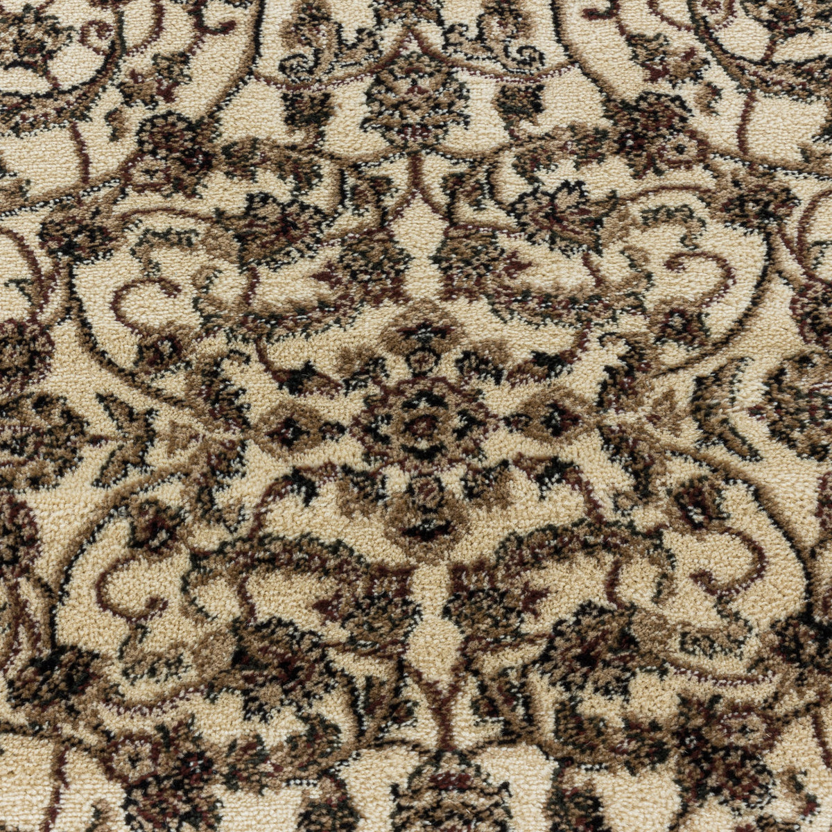 Teppich Kurzflor Boho Ornament Polypropylen Gewebt Creme Läufer 80x150_Läufer_