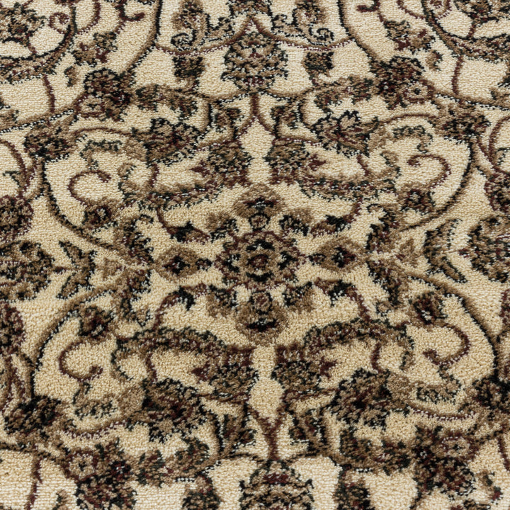 Teppich Kurzflor Boho Ornament Polypropylen Gewebt Creme Läufer 80x150_Läufer_