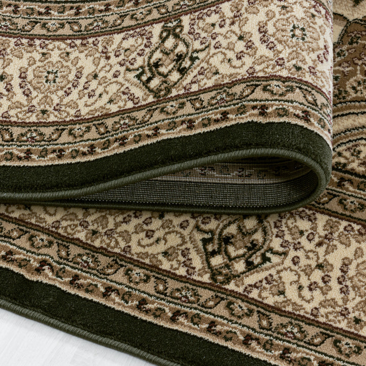 Teppich Kurzflor Boho Vintage Look Polypropylen Gewebt_Grün_Läufer_