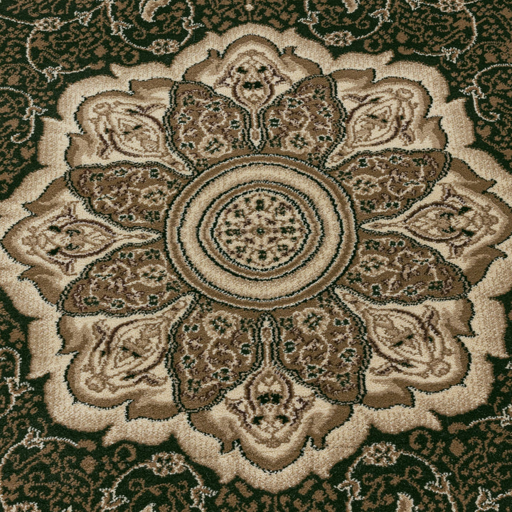 Teppich Kurzflor Boho Vintage Look Polypropylen Gewebt Grün Läufer 80x150_Läufer_