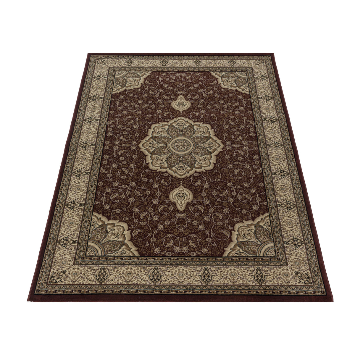 Teppich Kurzflor Boho Vintage Look Polypropylen Gewebt Rot Läufer 80x150_Läufer_