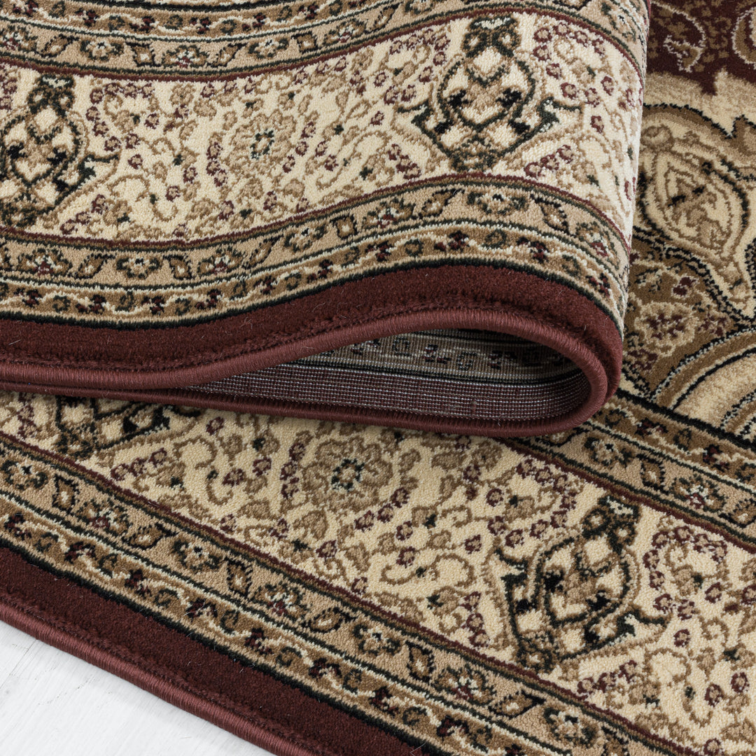 Teppich Kurzflor Boho Vintage Look Polypropylen Gewebt_Rot_Läufer_