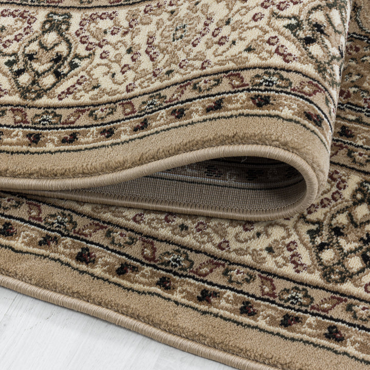 Teppich Kurzflor Boho Vintage Look Polypropylen Gewebt_Beige_Läufer_