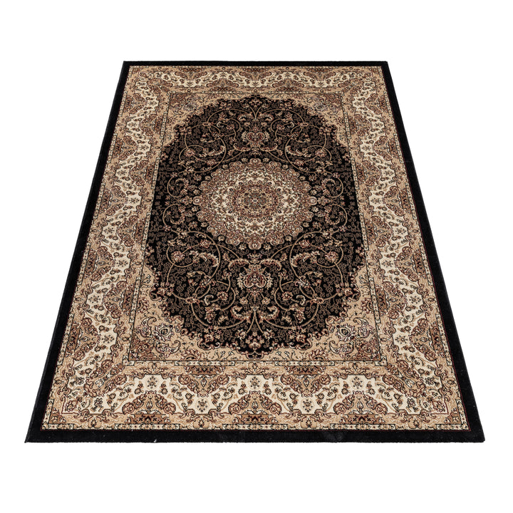 Teppich Kurzflor Ethno Design Polypropylen Gewebt Schwarz Läufer 80x150_Läufer_