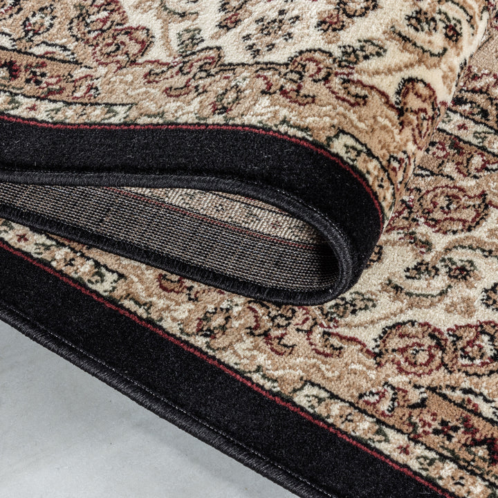 Teppich Kurzflor Ethno Design Polypropylen Gewebt_Schwarz_Läufer_