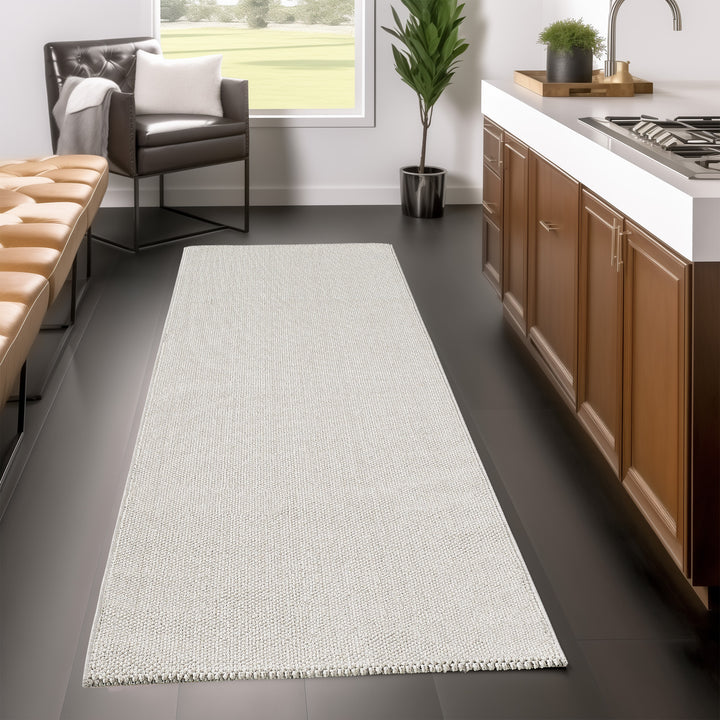Teppich Kurzflor Flachgewebe Uni-Design Polypropylen Wohnzimmer_Läufer_