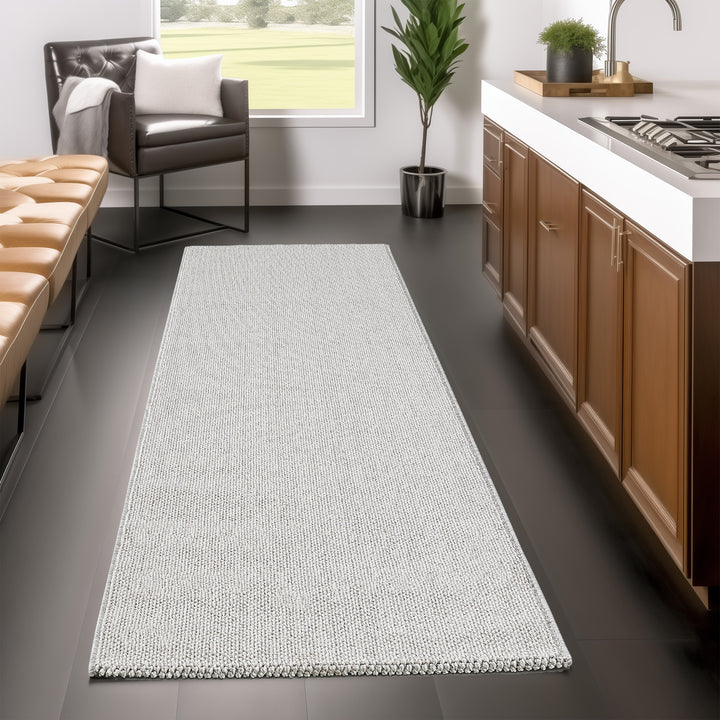 Teppich Kurzflor Flachgewebe Uni-Design Polypropylen Wohnzimmer_Läufer_