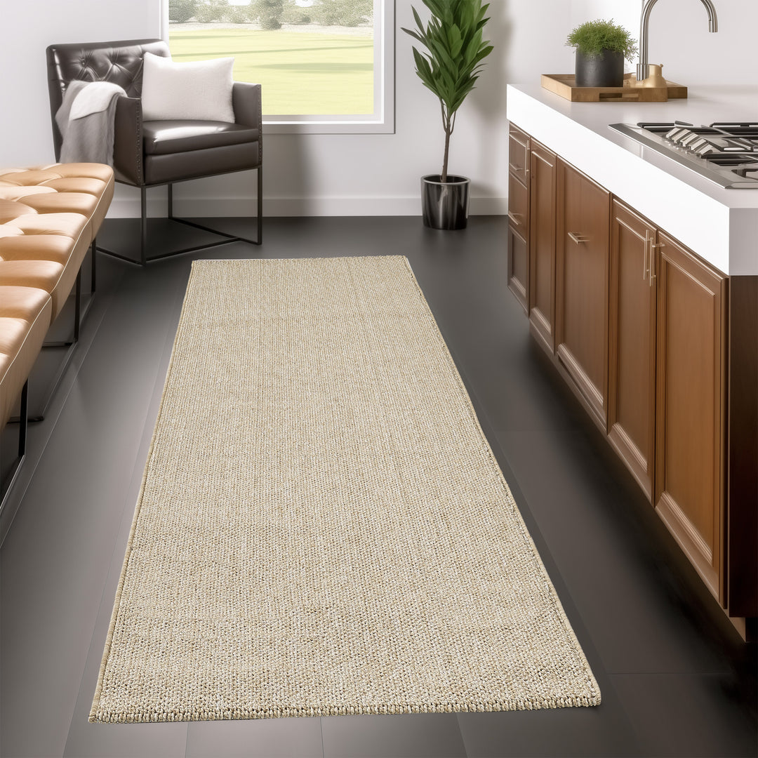 Teppich Kurzflor Flachgewebe Uni-Design Polypropylen Wohnzimmer_Läufer_