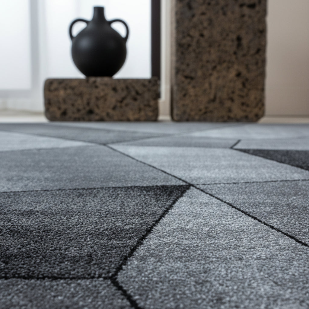 Teppich Kurzflor Geometrisch Polypropylen Wohnzimmer_Läufer_