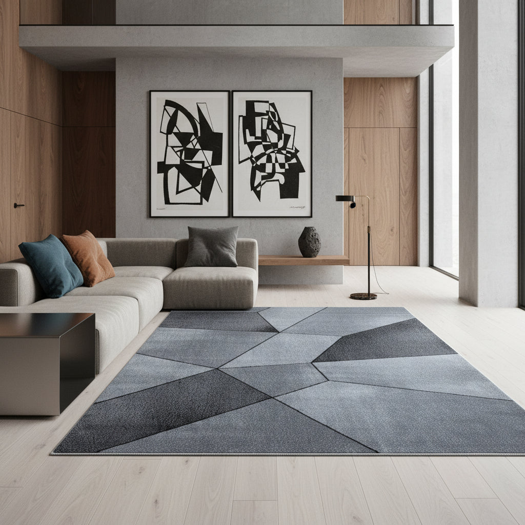 Teppich Kurzflor Geometrisch Polypropylen Wohnzimmer_Läufer_