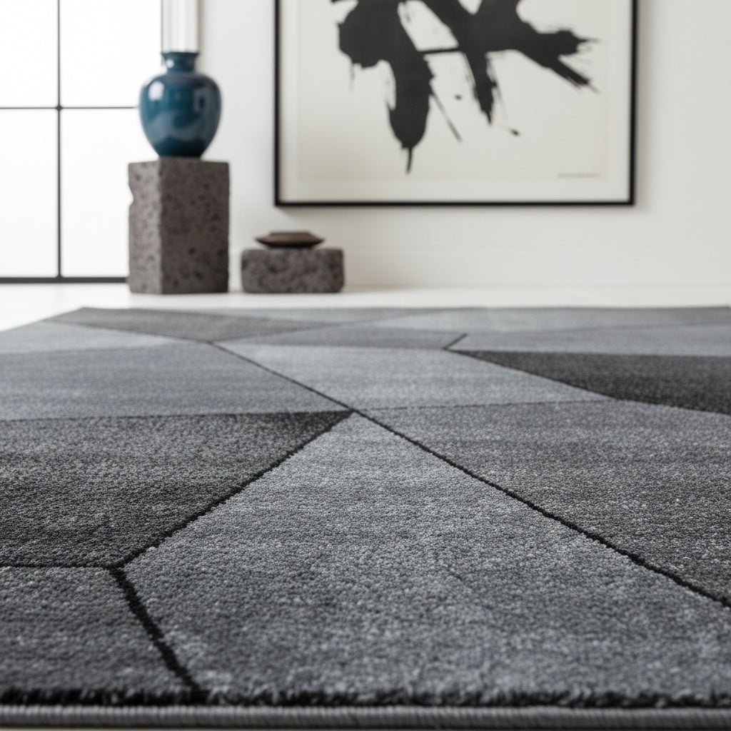 Teppich Kurzflor Geometrisch Polypropylen Wohnzimmer_Läufer_