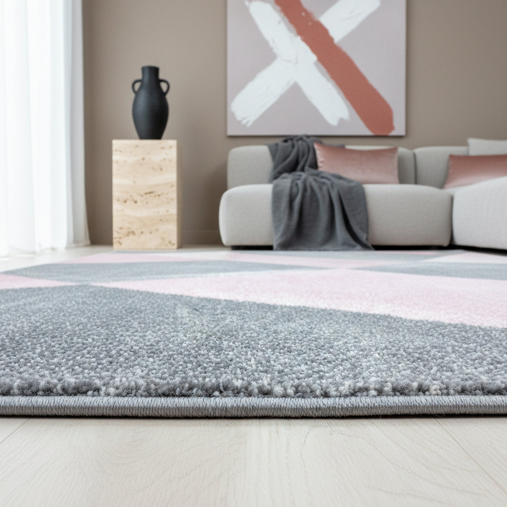 Teppich Kurzflor Geometrisch Polypropylen Wohnzimmer Läufer