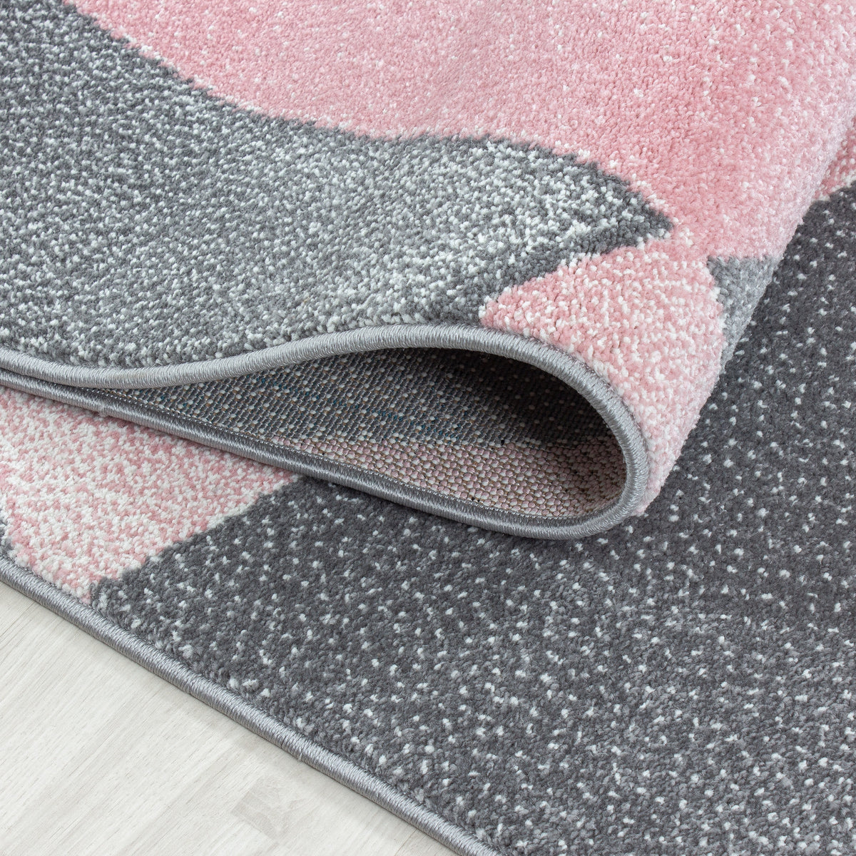 Teppich Kurzflor Geometrisch Polypropylen Wohnzimmer_Pink_Läufer_