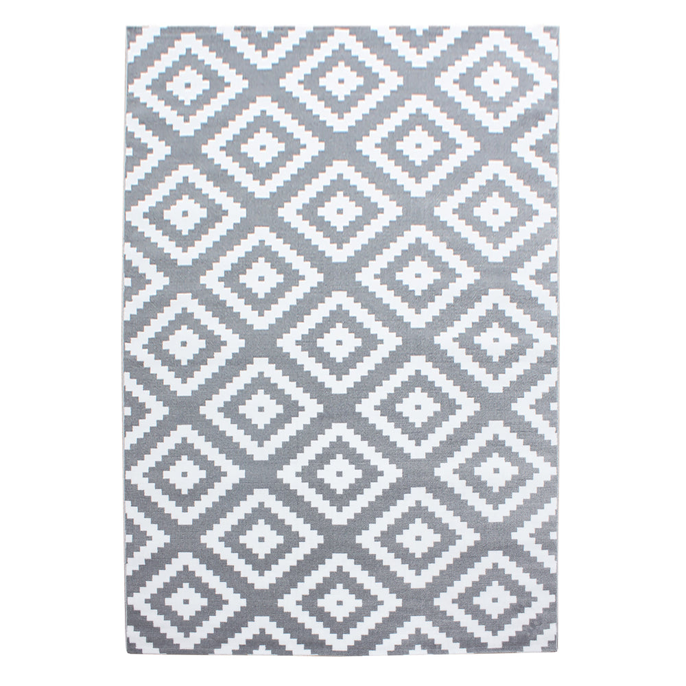 Teppich Kurzflor Geometrisches Muster Polypropylen Wohnzimmer_Läufer_