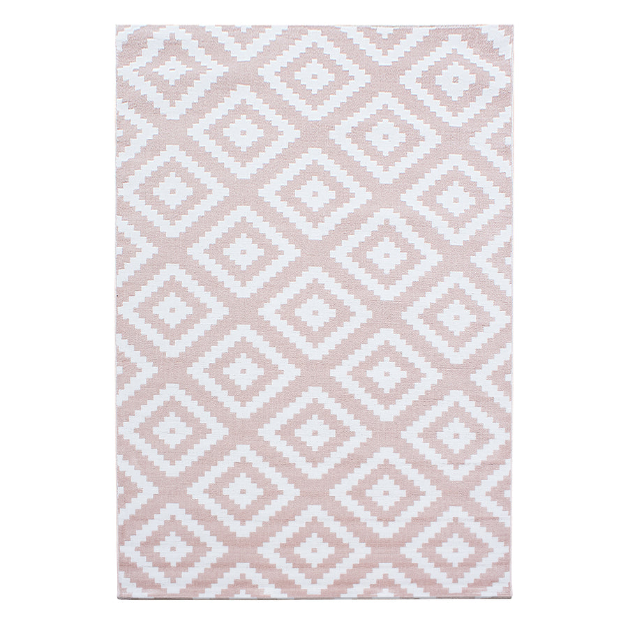 Teppich Kurzflor Geometrisches Muster Polypropylen Wohnzimmer_Läufer_