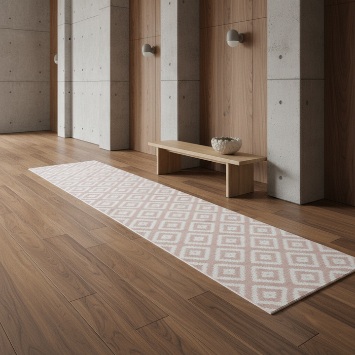 Teppich Kurzflor Geometrisches Muster Polypropylen Wohnzimmer_Läufer_