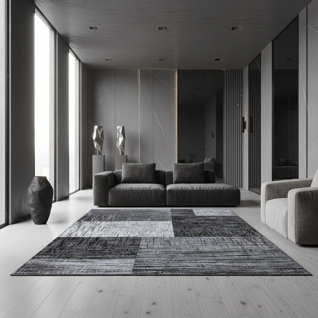 Teppich Kurzflor Karo-Abstrakt Polypropylen Wohnzimmer_Läufer_