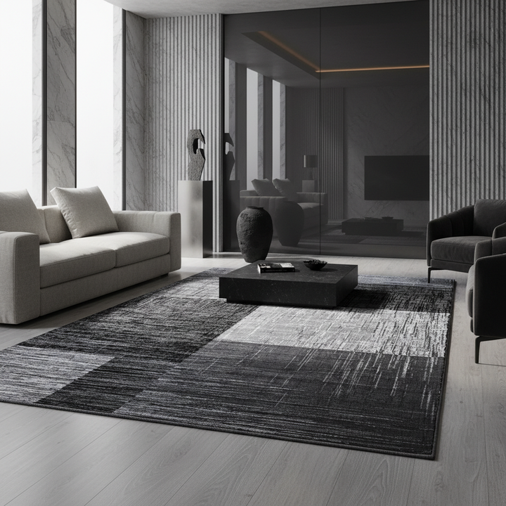 Teppich Kurzflor Karo-Abstrakt Polypropylen Wohnzimmer_Läufer_