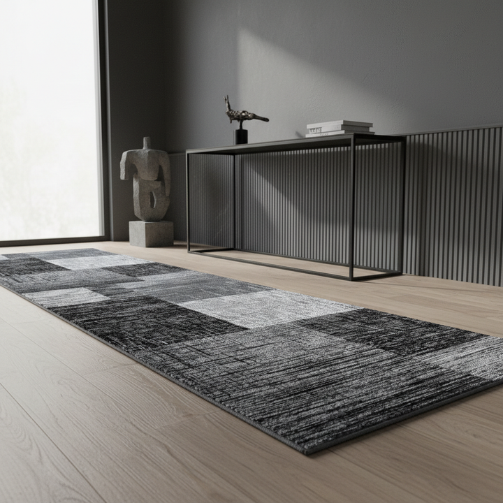 Teppich Kurzflor Karo-Abstrakt Polypropylen Wohnzimmer_Läufer_
