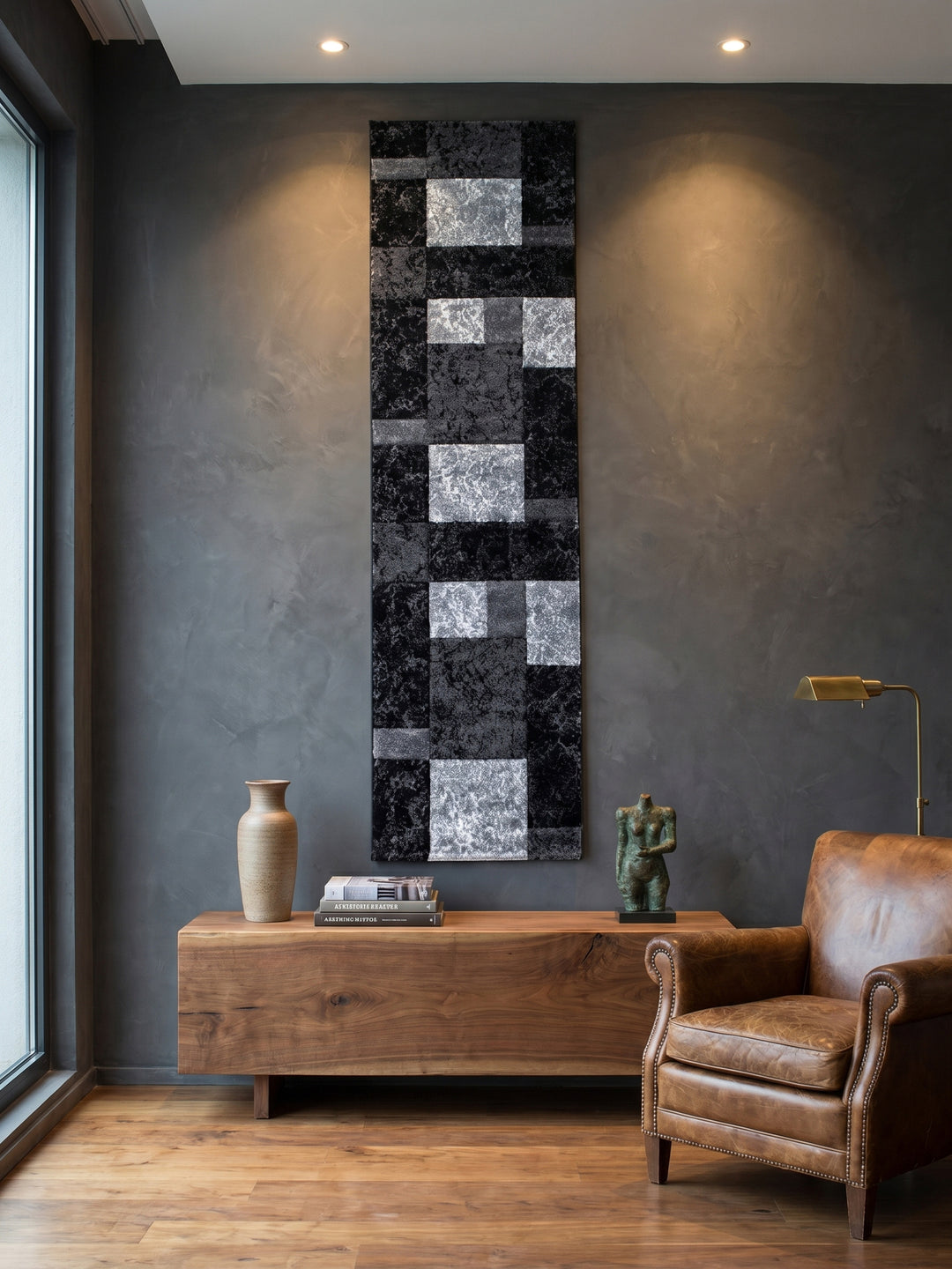 Teppich Black Läufer Wandteppich Wanddeko_
