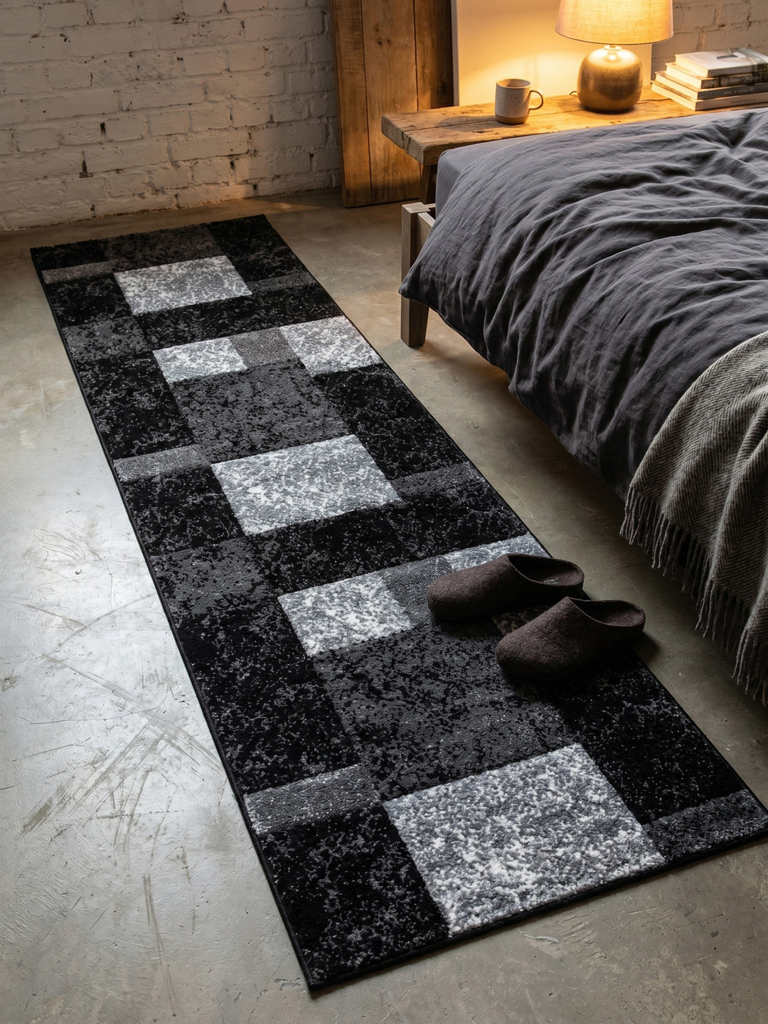 Teppich Black Läufer Wohnidee gemütlich_