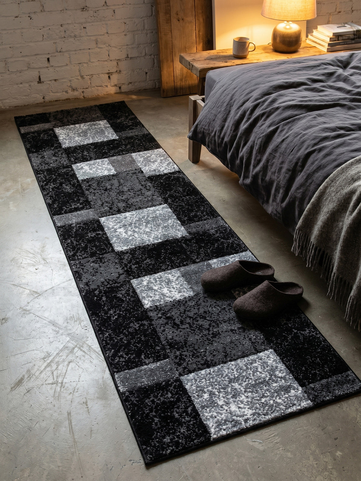 Teppich Black Läufer Wohnidee gemütlich_
