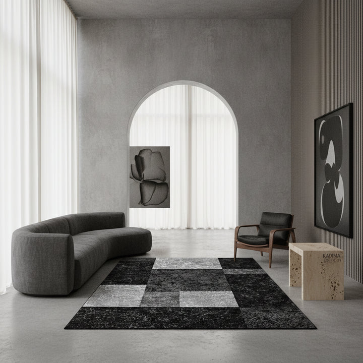 Teppich Kurzflor Karo Design Polypropylen Wohnzimmer_Läufer_