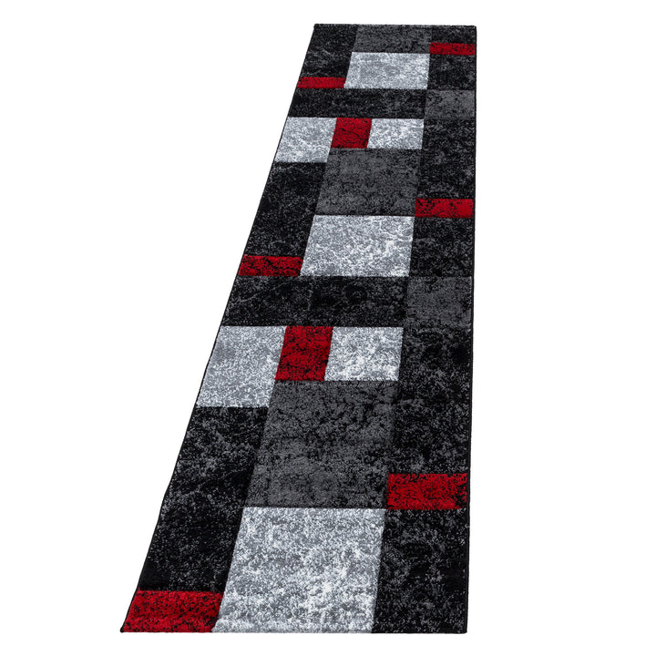 Teppich Kurzflor Karo Design Polypropylen Wohnzimmer_Läufer_
