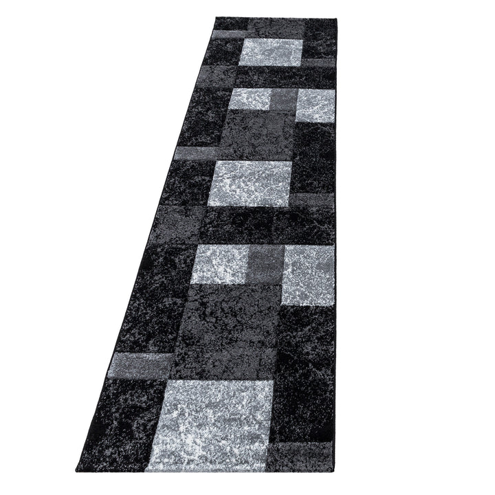 Teppich Kurzflor Karo Design Polypropylen Wohnzimmer_Läufer_