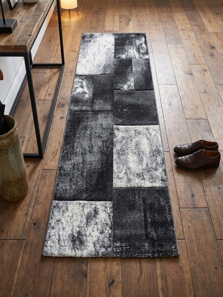 Teppich Grey Läufer Muster Draufsicht_