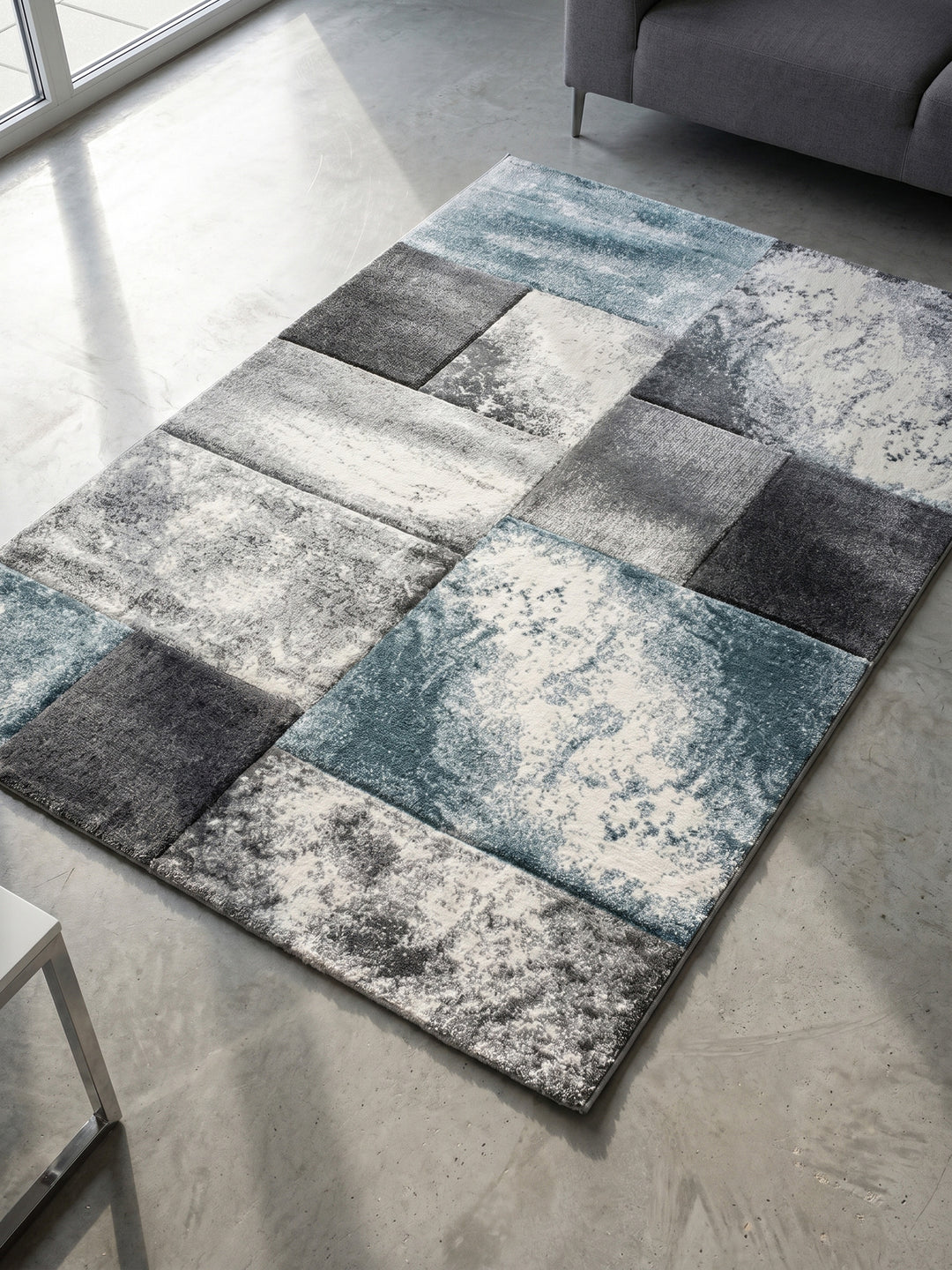 Teppich Blue rechteckig Muster Draufsicht_