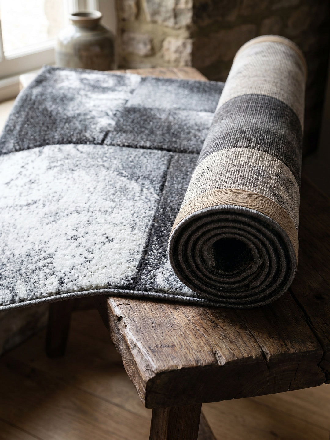 Teppich Grey Läufer Wohnaccessoire Deko_