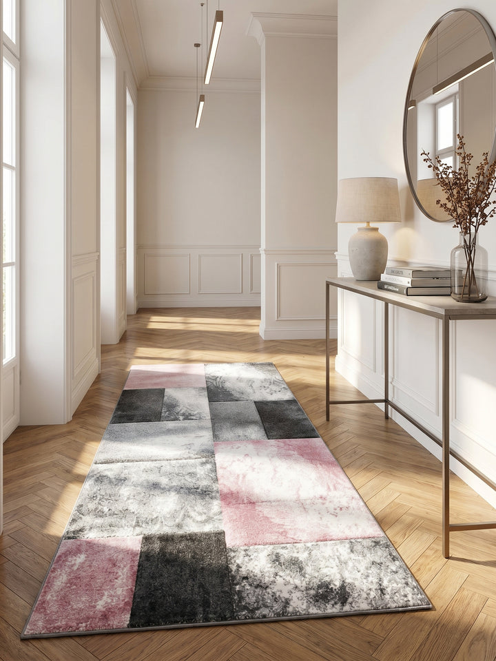 Teppich Pink Läufer im Wohnzimmer Einrichtungsidee_