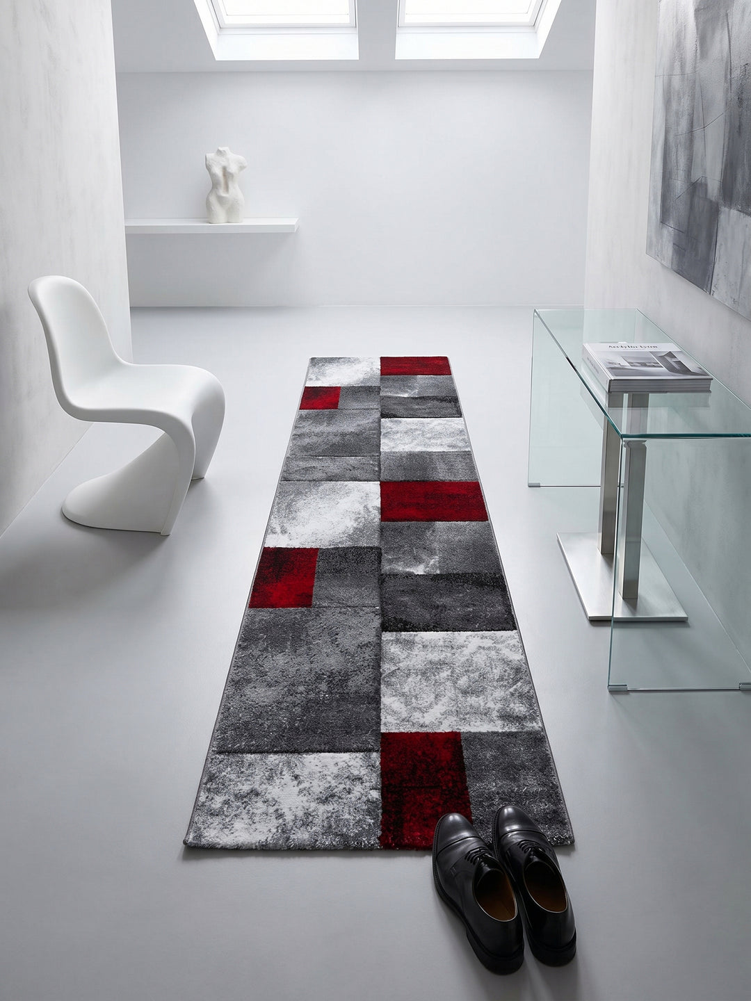Teppich Red Läufer Muster Draufsicht_