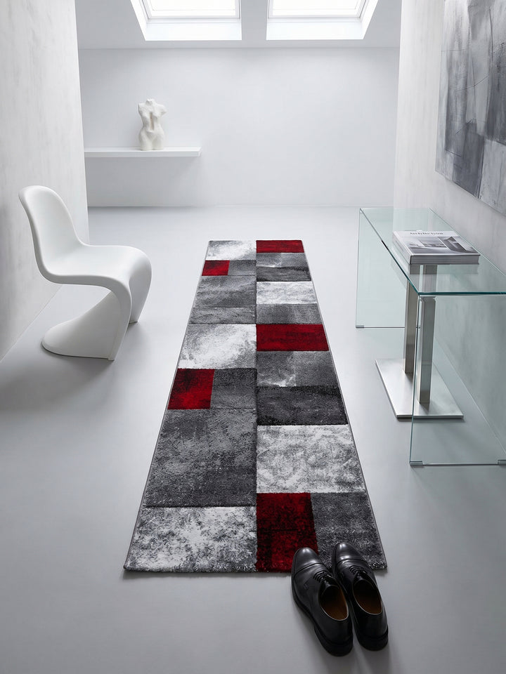 Teppich Red Läufer Muster Draufsicht_