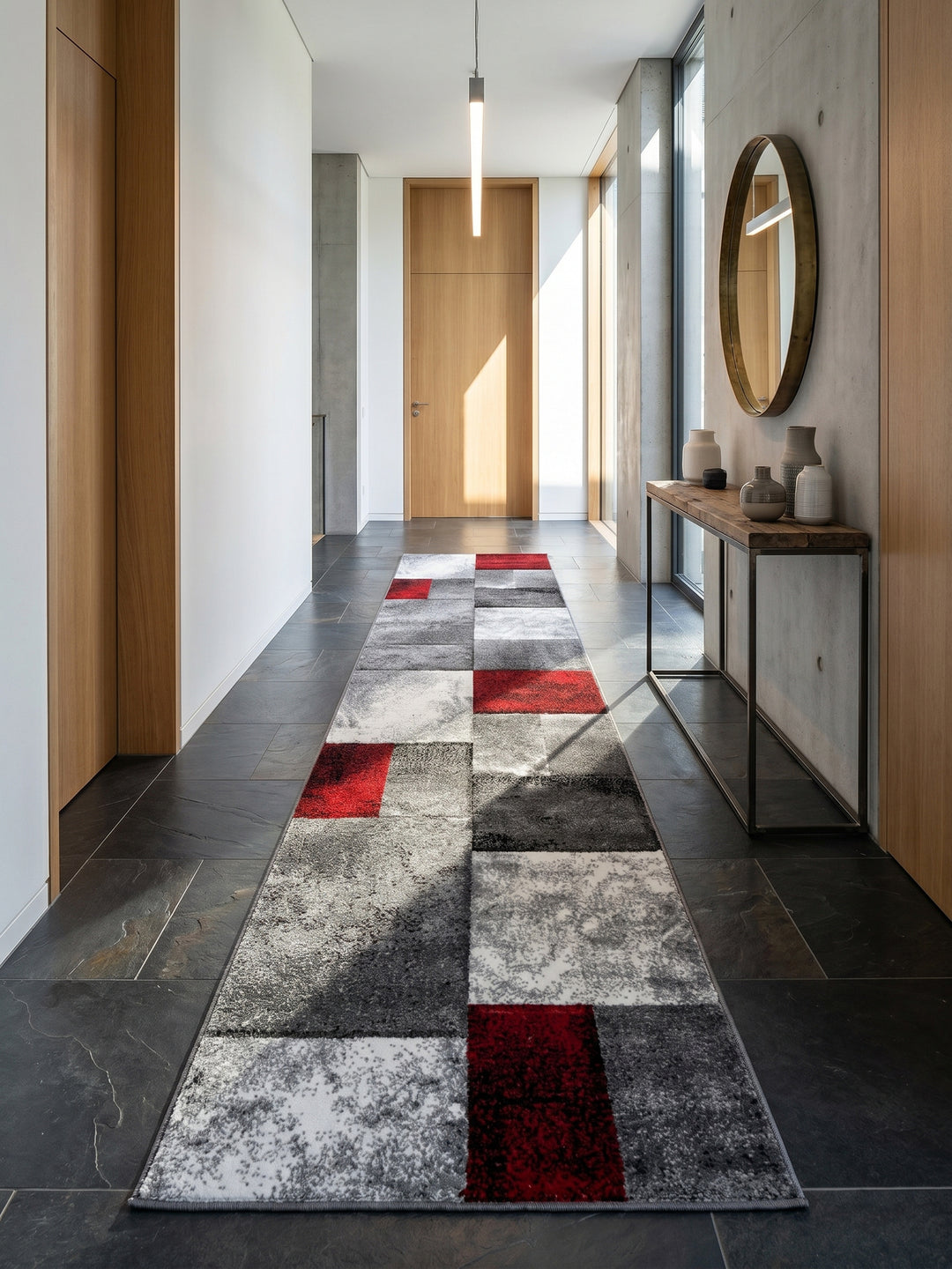 Teppich Red Läufer im Wohnzimmer Einrichtungsidee_