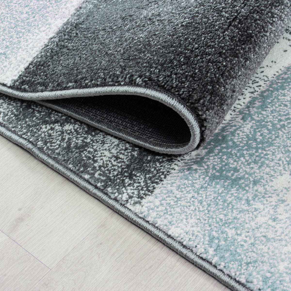 Kurzflor-Teppich Mosaik-Karo – Waschbar | Patchwork-Optik | 246k Noppen pro m² für Langlebigkeit – Ansicht 24