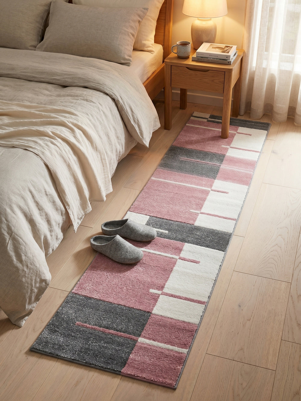 Teppich Pink Läufer Wohnidee gemütlich_