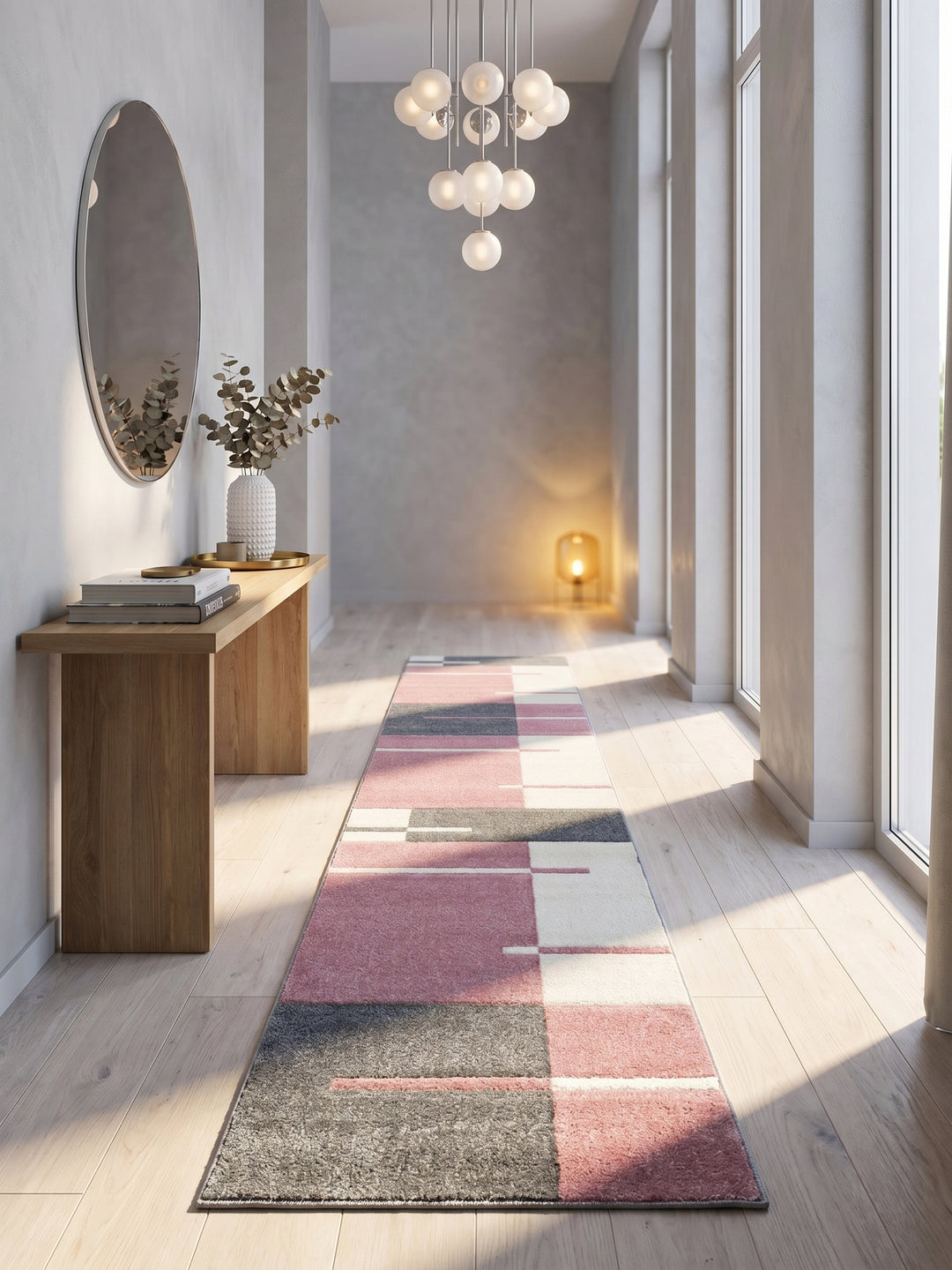 Teppich Pink Läufer im Wohnzimmer Einrichtungsidee_