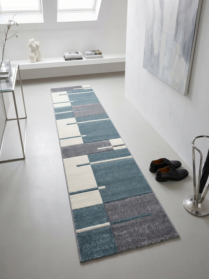 Teppich Blue Läufer Muster Draufsicht_