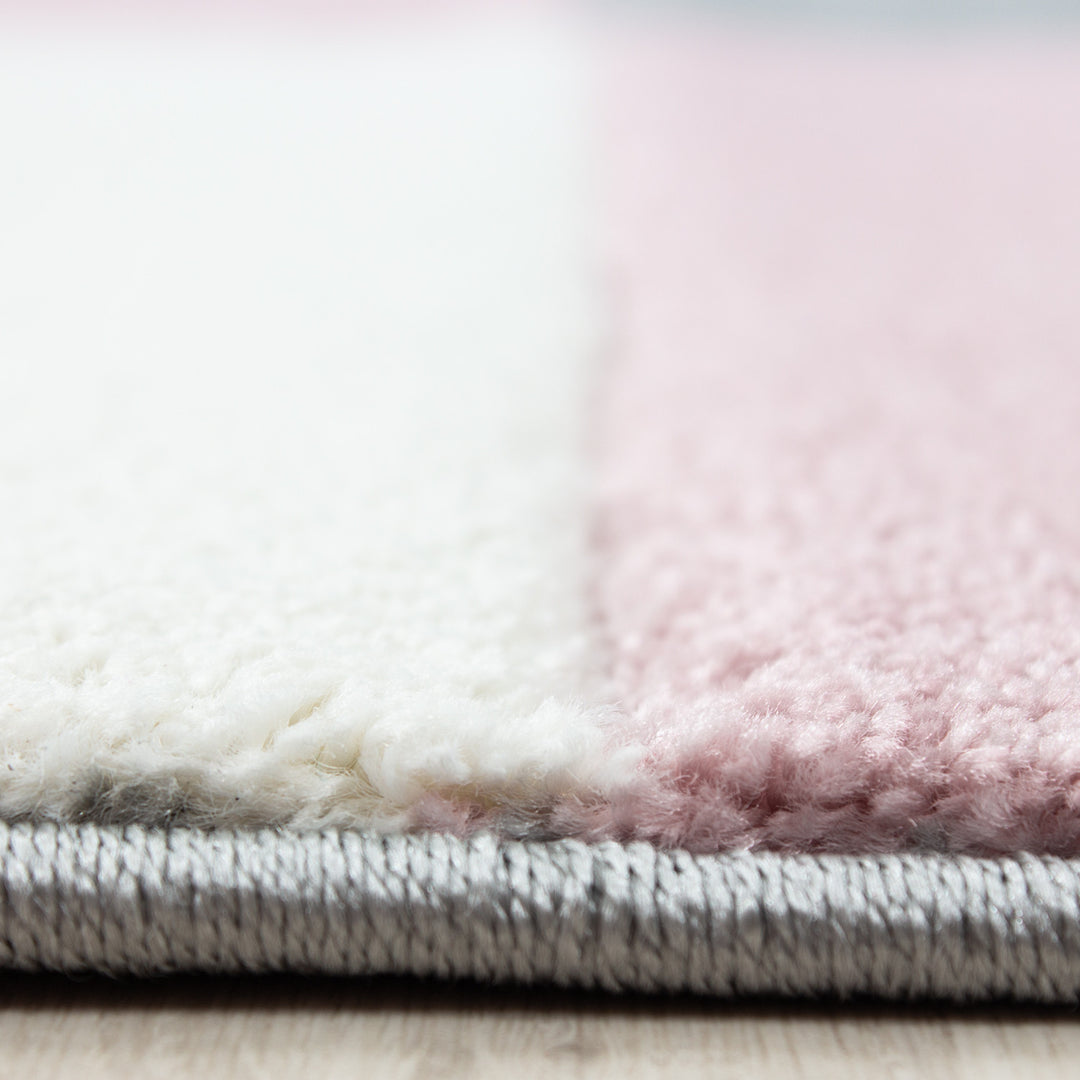Teppich Kurzflor Karo Muster Polypropylen Wohnzimmer