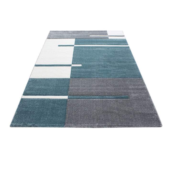Teppich Kurzflor Karo Muster Polypropylen Wohnzimmer