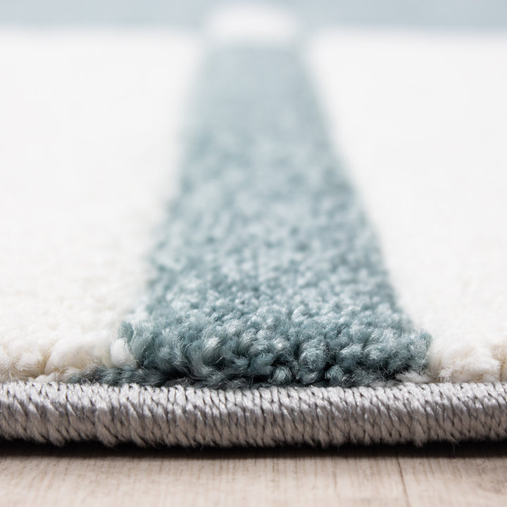 Teppich Kurzflor Karo Muster Polypropylen Wohnzimmer