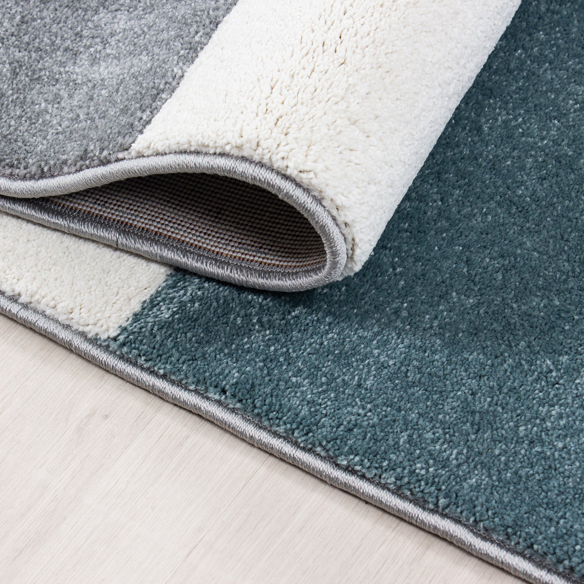 Kurzflor-Teppich Blockstreifen – Waschbar | Modernes Liniendesign | Handgearbeitete Konturen – Ansicht 5