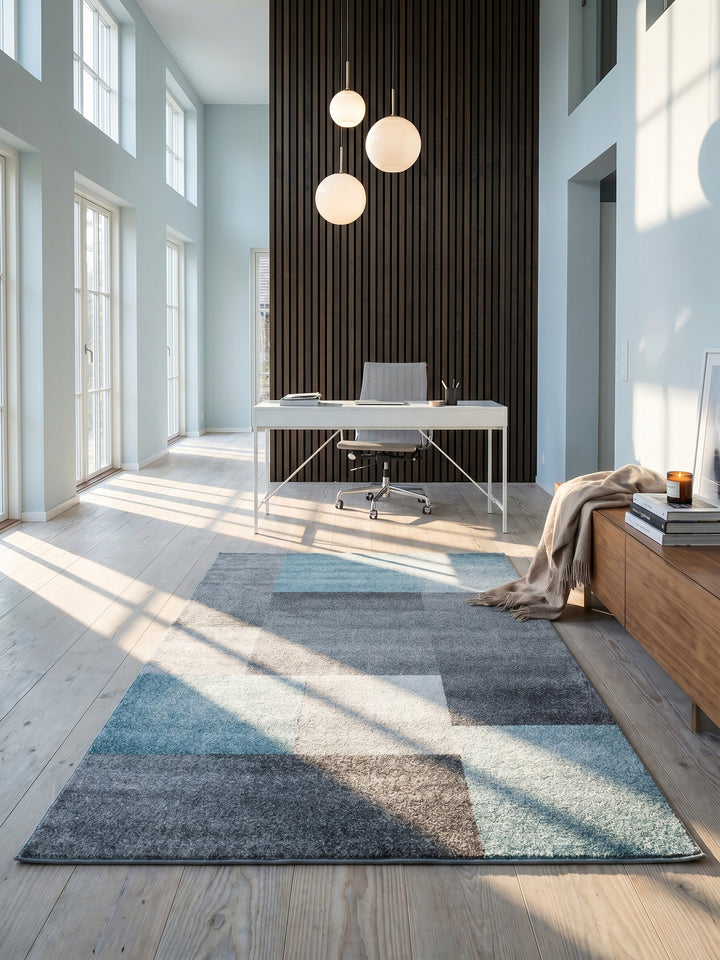 Teppich Blue rechteckig im Wohnzimmer Einrichtungsidee_